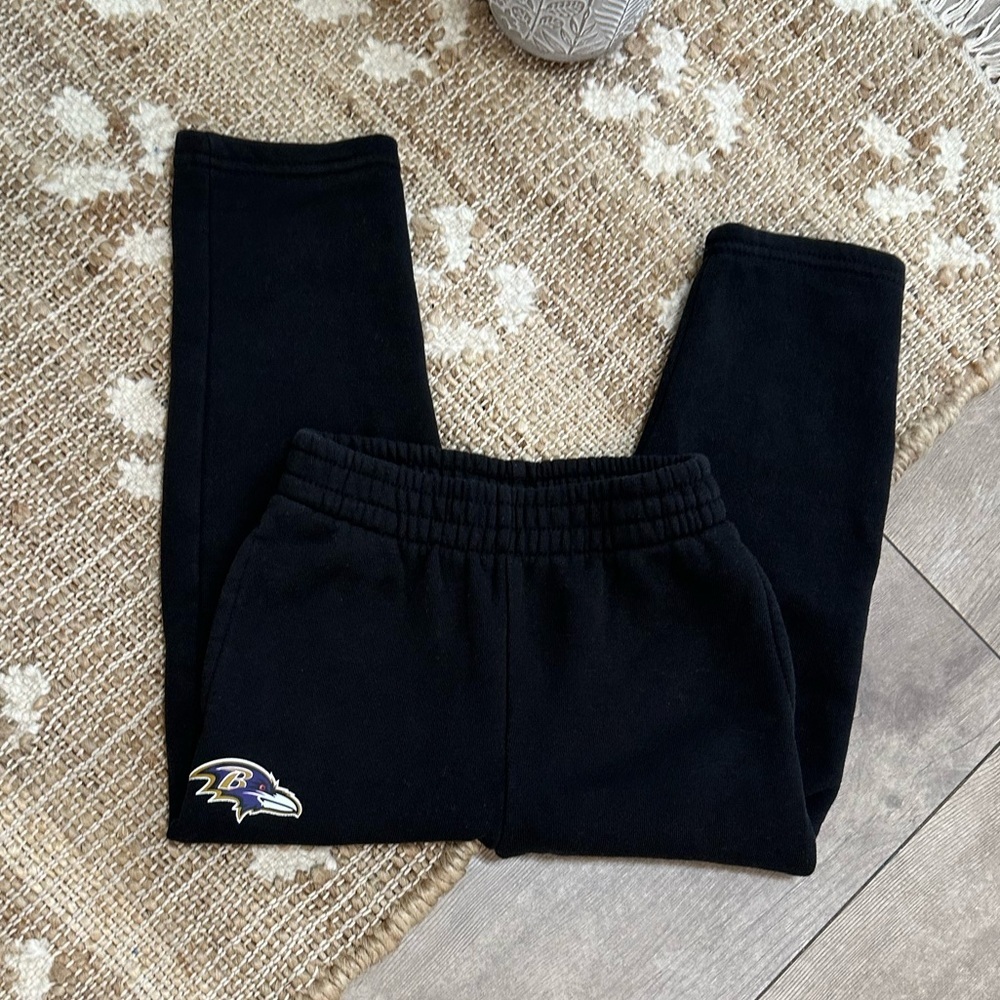 NFL Team Apparel Baltimore Ravens Toddler Boys Black Sweatpants Logo Size 4T